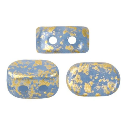 4x6mm Lipsi® Glass beads by Puca® - Blue Opal Gold Splash x10g