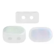 4x6mm Lipsi® Glass beads by Puca® - Crystal Mat AB x10g