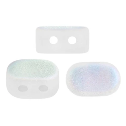 4x6mm Lipsi® Glass beads by Puca® - Crystal Mat AB x10g