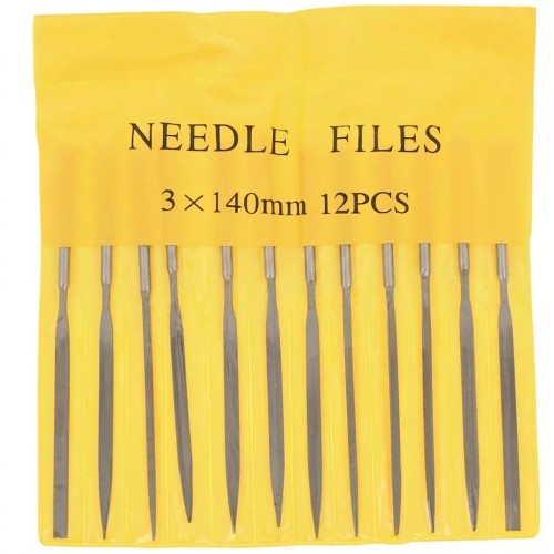 Set of 12 14 cm needle files - Fine and medium grit