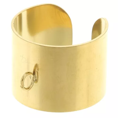 15mm 316L stainless steel Adjustable wide ring - closed ring S52 to 58 - Gold x1