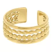 304L stainless steel Fancy wide adjustable ring T52 to 58 - Gold x1