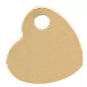 7x8mm 304 stainless steel Engraveable heart charm - Gold x1