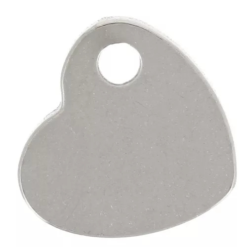 7x8mm 304 stainless steel Engraveable heart charm x1