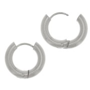 14mm 304L stainless steel round leverback earrings - 3mm wire x2|raw }}