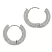 14mm 304L stainless steel round leverback earrings - 3mm wire x2