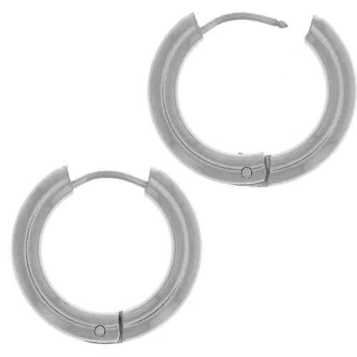 18mm 304L stainless steel round leverback earrings - 3mm wire x2