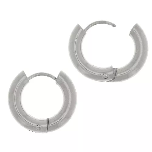 14mm 304L stainless steel round leverback earrings - 3mm wire x20
