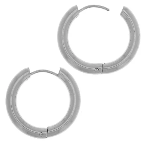 20mm 304L stainless steel round leverback earrings - 3mm wire x20