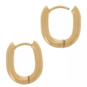 16x13mm 304L stainless steel Oval hoop earrings - Gold x20|raw }}
