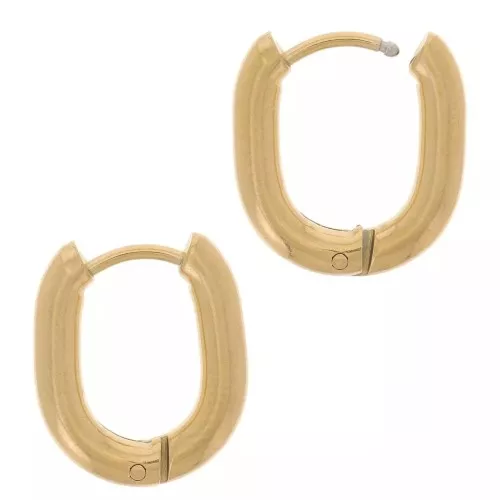 16x13mm 304L stainless steel Oval hoop earrings - Gold x20