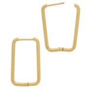 25x15mm 304L stainless steel Rectangular hoop earrings - Gold x2