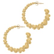 35mm 316L stainless steel Round hoop earrings with hearts - Gold x2|raw }}