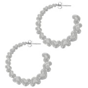35mm 316L stainless steel Round hoop earrings with hearts x2|raw }}