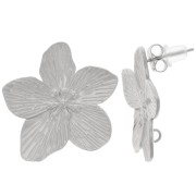 24mm 304L stainless steel Cherry blossom earstuds - open ring x2