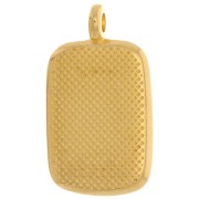 21x12mm Rectangle pendant with epoxy resin - Fine Gold Plated - White x1