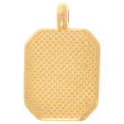 19x12mm Rectangle pendant epoxy resin - Fine Gold Plated - Pink - Salmon x1