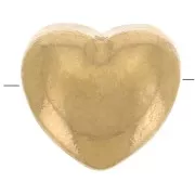 Heart bead 6.5x6 mm - Gold-plated 304 stainless steel x1