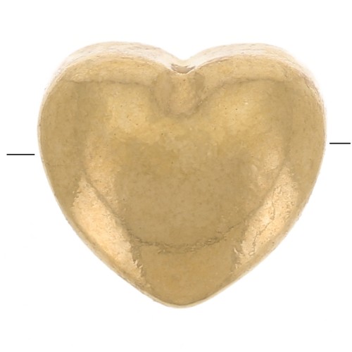 6.5x6mm 316L stainless steel Heart bead - Gold x1