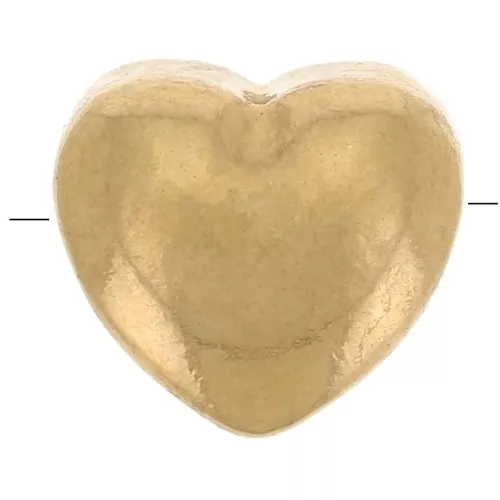 Heart bead 6.5x6 mm - Gold-plated 304 stainless steel x1