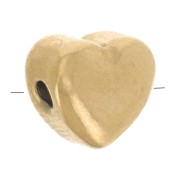 Heart bead 6.5x6 mm - Gold-plated 304 stainless steel x1
