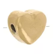 Heart bead 6.5x6 mm - Gold-plated 304 stainless steel x1