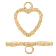 17x13.5mm 304L stainless steel Hammered heart clasp - Gold x1