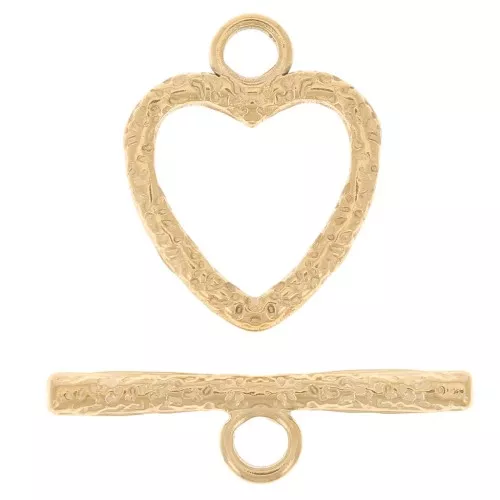 17x13.5mm 304L stainless steel Hammered heart clasp - Gold x1