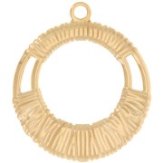 40mm Stainless steel 304L Round hollow pendant braided effect - Gold x1