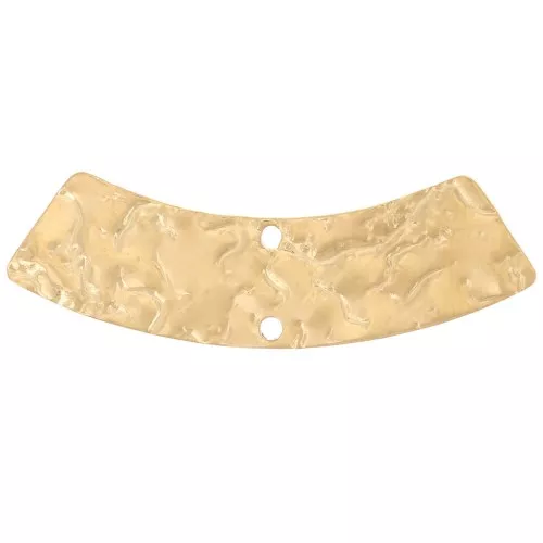 30x7mm Stainless steel 316L Hammered curved spacer - Gold x1