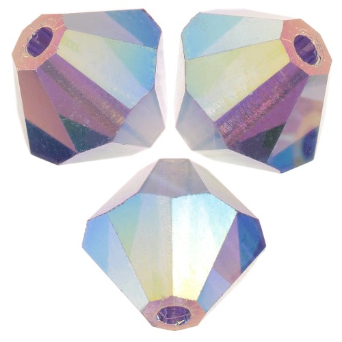 6mm Preciosa bicones - Rondelle Bead - Tanzanite AB 2X x12