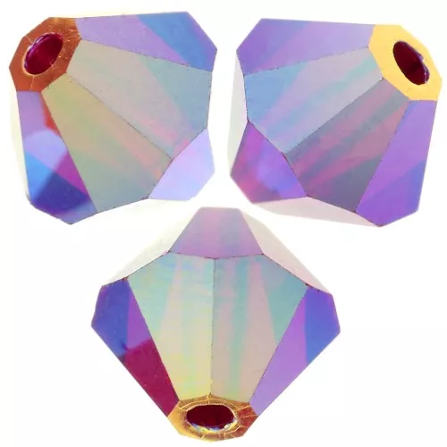 6mm Preciosa bicones - Rondelle Bead - Siam AB 2X x12