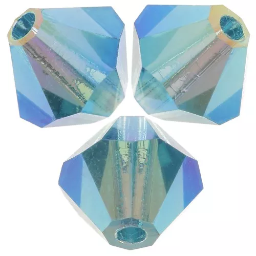 6mm Preciosa bicones - Rondelle Bead - Indicolite AB 2X x12