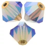 6mm Preciosa bicones - Rondelle Bead - Black Diamond AB 2X x12