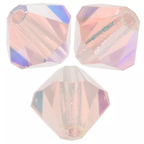 6mm Preciosa bicones - Rondelle Bead - Light Rose AB 2X x12