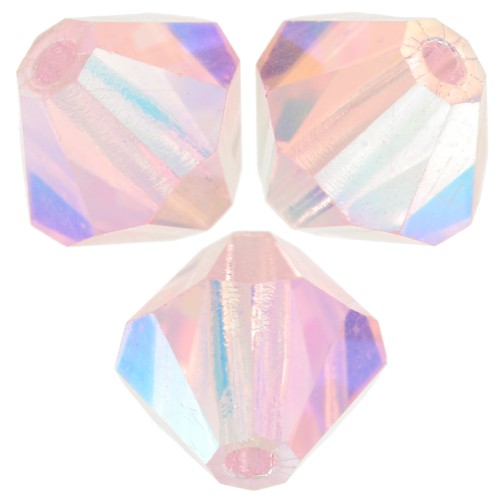 6mm Preciosa bicones - Rondelle Bead - Pink Sapphire AB 2X x12