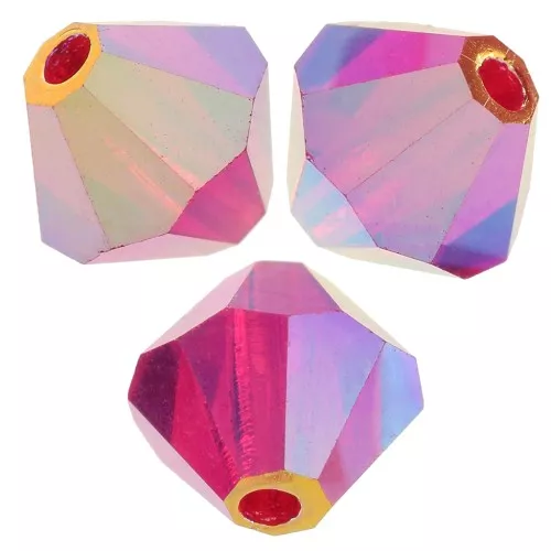 6mm Preciosa bicones - Rondelle Bead - Light Siam AB 2X x12