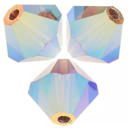 6mm Preciosa bicones - Rondelle Bead - Smoked Topaz AB 2X x12