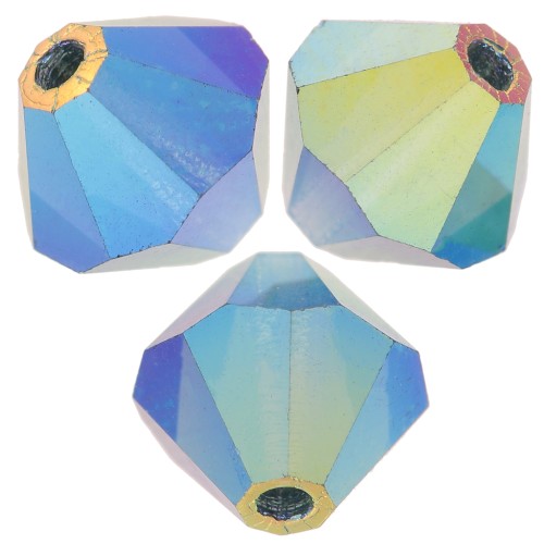 6mm Preciosa bicones - Rondelle Bead - Montana AB 2X x12