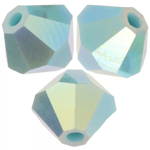6mm Preciosa bicones - Rondelle Bead - Turquoise AB 2X x12