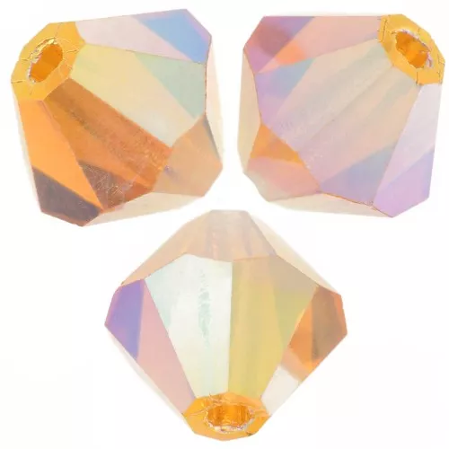 6mm Preciosa bicones - Rondelle Bead - Topaz AB 2X x12