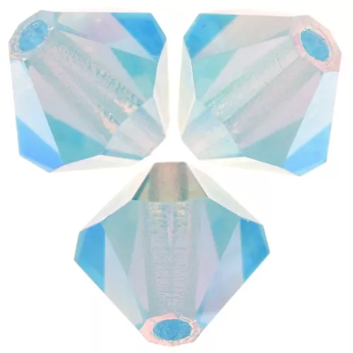 6mm Preciosa bicones - Rondelle Bead - Aqua Bohemica AB 2X x12