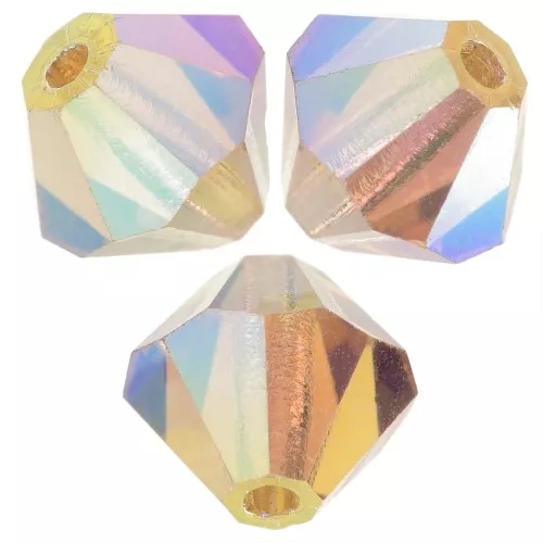 6mm Preciosa bicones - Rondelle Bead - Light Colorado Topaz AB 2X x12