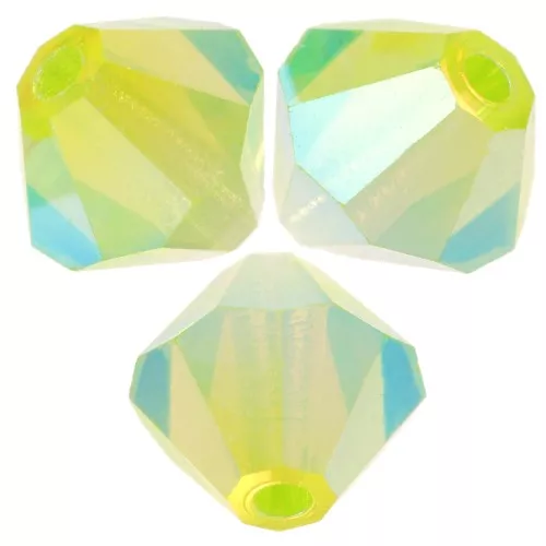 6mm Preciosa bicones - Rondelle Bead - Limecicle AB 2X x12