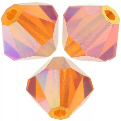 6mm Preciosa bicones - Rondelle Bead - Sun AB 2X x12