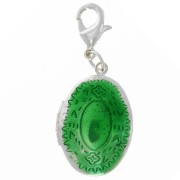 Pendant photo holder epoxy resin 38x16 mm - Green x1