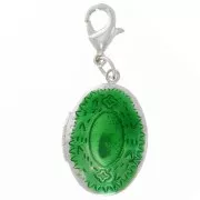 Pendant photo holder epoxy resin 38x16 mm - Green x1