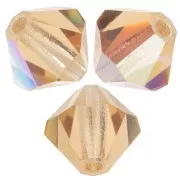 6mm Preciosa bicones - Rondelle Bead - Light Colorado Topaz Glitter x12