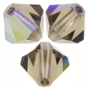 6mm Preciosa bicones - Rondelle Bead - Black Diamond Glitter x12