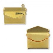 Enveloppe pendant 18x21,5 mm gold tone x1|raw }}